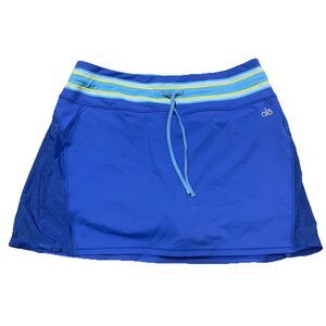 Alo Yoga Skort Women’s Size L Runner Skort Skirt Stretch Coolfit Athletic Blue